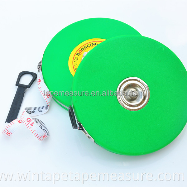 High Accuracy Low MOQ 50m 100m Green Round Retractable Tape Measure Compass